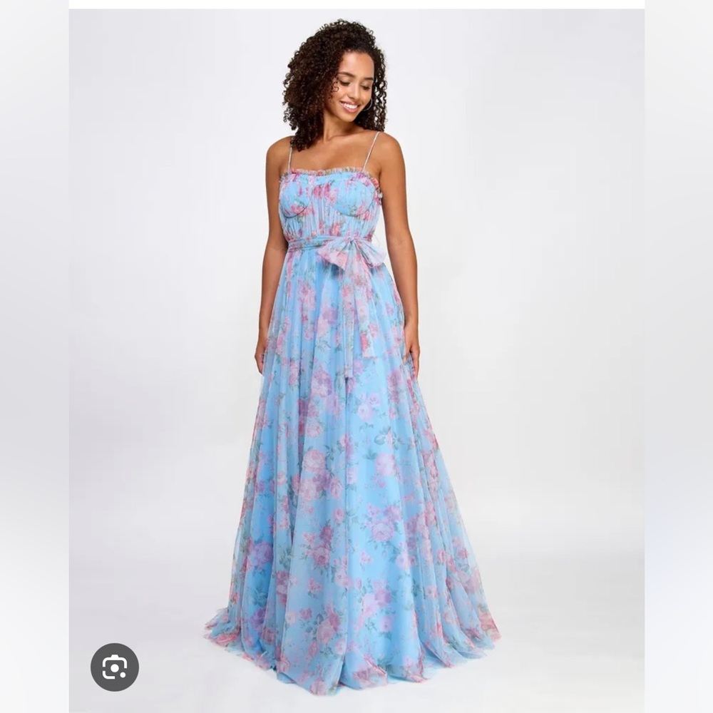 Love shack fancy look a like Floral mesh tulle bustier dress